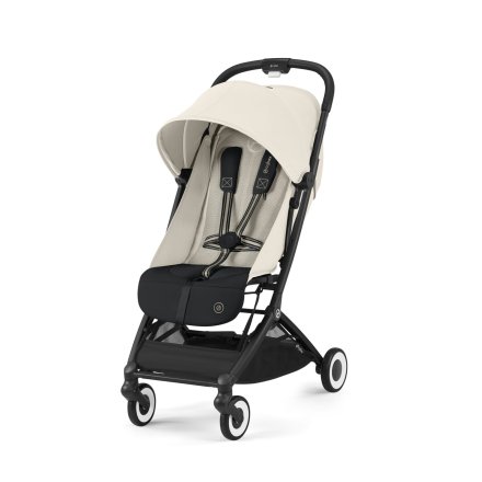 Βρεφικό καρότσι CYBEX Orfeo, εργονομικό, νέα έκδοση, Λευκό καμβάς με μαύρο σκελετό