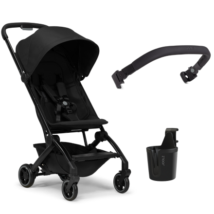 Carucior sport pentru copii Joolz Aer+, varianta noua, cu bara de protectie si suport de pahar cadou, Space black