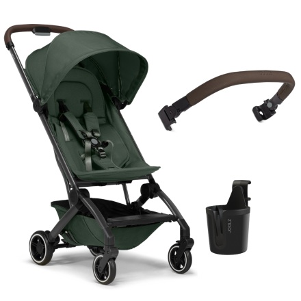 Carucior sport pentru copii Joolz Aer+, varianta noua, cu bara de protectie si suport de pahar cadou, Forest green