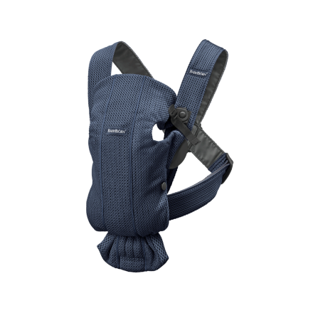 Кош за бебета BabyBjorn Mini, 3D Mesh, анатомичен - Navy Blue