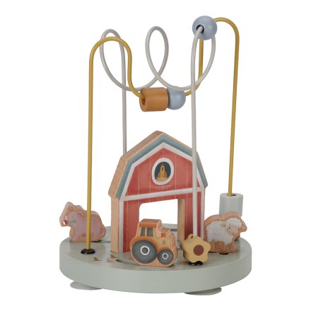 Jucarie din lemn FSC Little Dutch spirala cu activitati - Little Farm