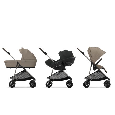 Carucior 3 in 1 Cybex Melio pentru copii, colectia 2024, cu landou si scoica Cloud G Plus