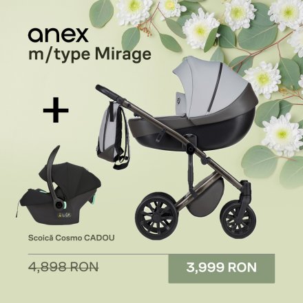 Carucior 2 in 1 pentru copii Anex M/Type, multifunctional + scoica Cosmo cadou, Mirage