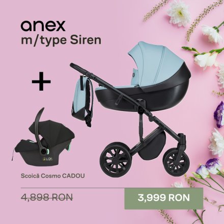 Carucior 2 in 1 pentru copii Anex M/Type, multifunctional + scoica Cosmo cadou, Siren