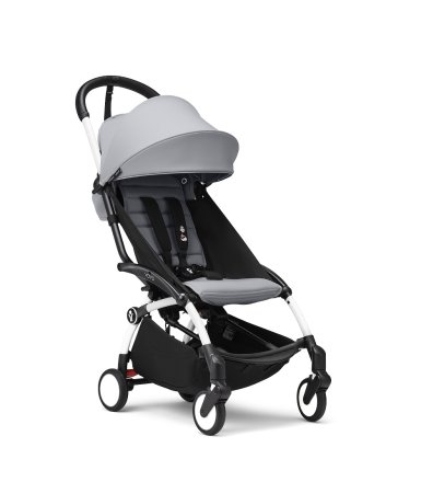 Carucior sport pentru copii STOKKE YOYO³, cu pachet de culoare - Stone, cu cadru White