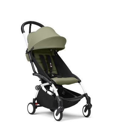 Спортна детска количка STOKKE YOYO³, с цветен пакет - Olive, с бяла рамка