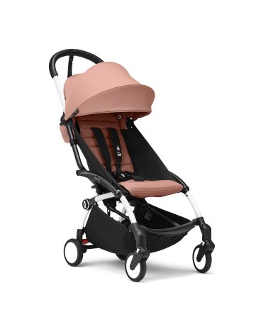 Carucior sport pentru copii STOKKE YOYO³, cu pachet de culoare - Ginger, cu cadru White