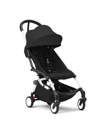 Carucior sport pentru copii STOKKE YOYO³, cu pachet de culoare - Black, cu cadru White