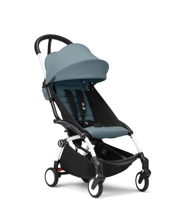 Спортна детска количка STOKKE YOYO³, с цветен пакет - Aqua, с бяла рамка