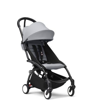 Carucior sport pentru copii STOKKE YOYO³, cu pachet de culoare - Stone, cu cadru Black