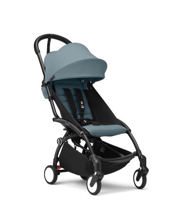 Carucior sport pentru copii STOKKE YOYO³, cu pachet de culoare - Aqua, cu cadru Black