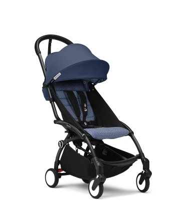 Carucior sport pentru copii STOKKE YOYO³, cu pachet de culoare - Air France Blue, cu cadru Black