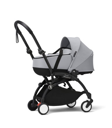 Carucior nou nascuti STOKKE YOYO³, cu landou - Stone, cu cadru Black