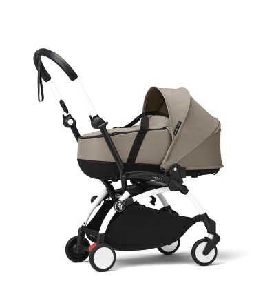 STOKKE YOYO³ Количка за новородено с кош за носене - бежово с бяла рамка