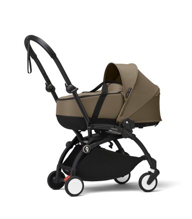 Carucior nou nascuti STOKKE YOYO³, cu landou - Toffee, cu cadru Black