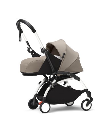 Carucior nou nascuti STOKKE YOYO³, cu pachet nou nascut - Taupe, cu cadru White