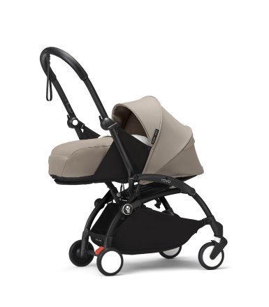 Количка за новородено STOKKE YOYO³, с пакет за новородено - Taupe, с черна рамка