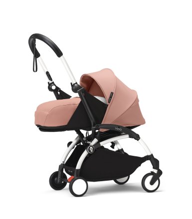 Количка за новородено STOKKE YOYO³, с пакет за новородено - Ginger, с бяла рамка