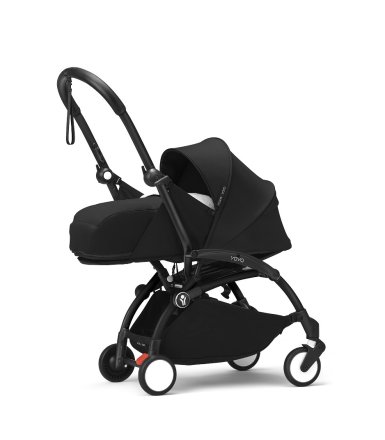 Stokke YOYO³ Βρεφικό Καρότσι με Πακέτο Νεογέννητου Black & Black Σκελετός