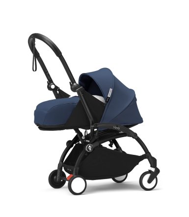 Количка за новородено STOKKE YOYO³, с пакет за новородено - Air France Blue, с черна рамка