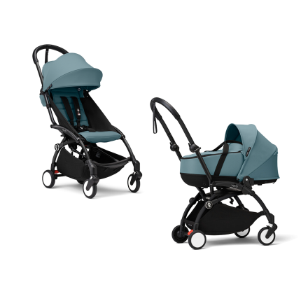 Stokke YOYO³ Παιδικό Καρότσι 2 σε 1 με Πορτ-μπεμπέ & Color Pack - Aqua / Black Σκελετός
