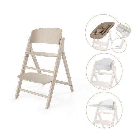 Scaun de masa pentru copii Cybex Gold Click & Fold 4 in 1, ajustabil, All Natural