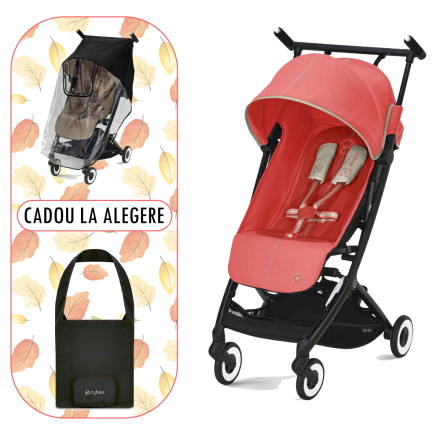 Pachet promotional carucior sport Cybex Gold Libelle, cu protectie de ploaie sau geanta de transport cadou, Hibiscus Red