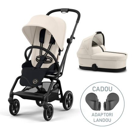 Pachet 2 in 1 Cybex Gold Eezy S Twist+ 2, 360° cu landou si adaptori cadou