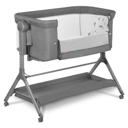 Patut pentru copii Lionelo - Leonie Plus, co-sleeper, pliabil, Grey Stone