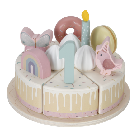 Tort aniversar cu decoratiuni Little Dutch - pentru 1 - 5 ani, Roz