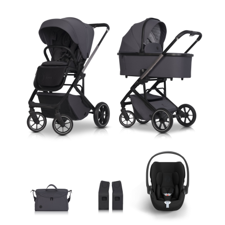 Pachet promotional premium carucior Cavoe MOI+, sport, landou, accesorii si scoica auto Cybex, Iron