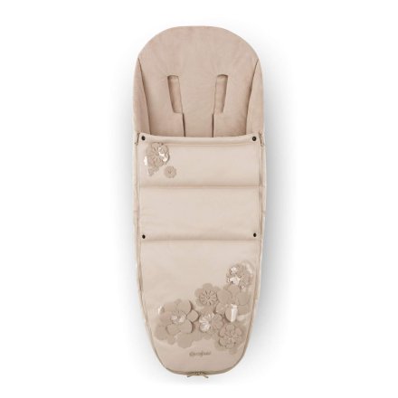 Sac de picioare Cybex Simply Flowers, protector, pentru carucioarele Priam si Mios - Beige