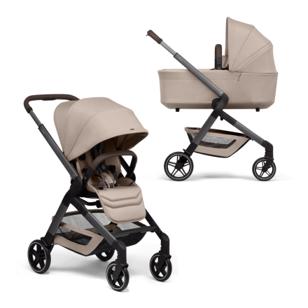 Carucior 2 in 1 pentru copii Joolz Hub², cu landou, Sandy Taupe