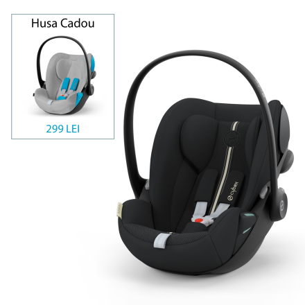 Scoica auto Cybex Gold Cloud G i-Size Plus pentru copii, 0-24 luni, ergonomica - Moon Black