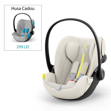 Scoica auto Cybex Gold Cloud G i-Size Plus pentru copii, 0-24 luni, ergonomica - Seashell Beige