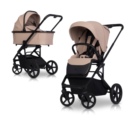 Carucior 2 in 1 pentru copii, Cavoe MOI XL, cu sistem de incalzire, Macaroon