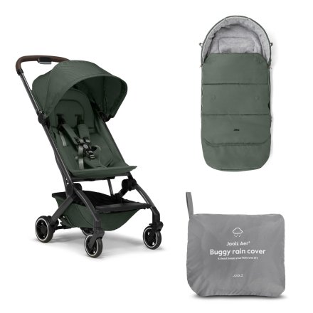 Pachet promotional Joolz Aer +, cu sac pentru carucior si protectie de ploaie, Forest Green