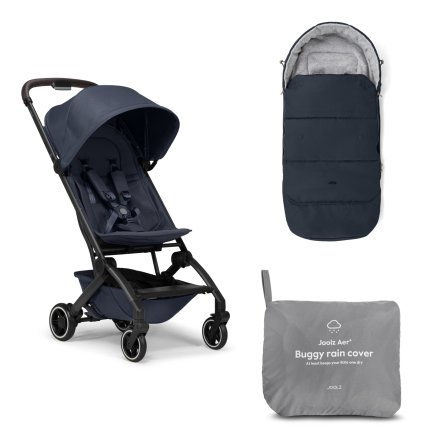 Pachet promotional Joolz Aer +, cu sac pentru carucior si protectie de ploaie, Navy Blue