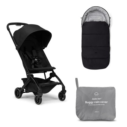 Pachet promotional Joolz Aer +, cu sac pentru carucior si protectie de ploaie, Space Black