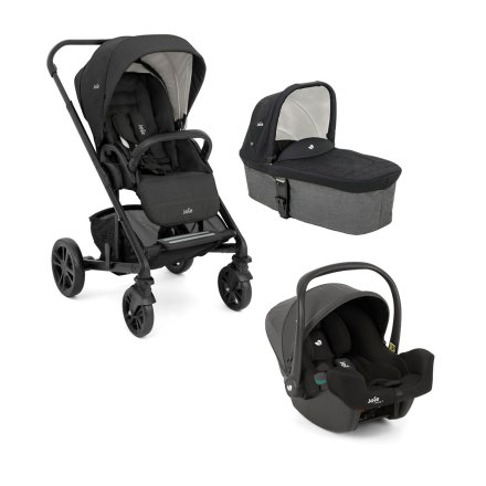 Carucior 3 in 1 pentru copii Joie Chrome, multifunctional, cu landou si scoica I-SNUG 2, Shale