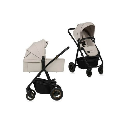 Βρεφικό καρότσι Lionelo Amber PLUS 2 σε 1, με αξεσουάρ, 0 - 22 κιλά, Μπεζ άμμος