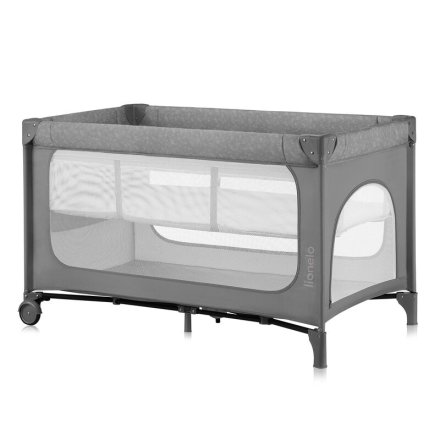 Детска кошара Lionelo Jasmine Easy Fold, 123 x 67 см, сив камък