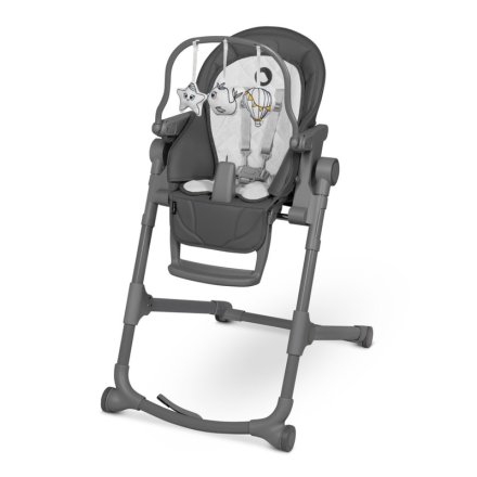 Многофункционален трапезен стол Lionelo Cora PLUS с бар играчка, Grey Stone