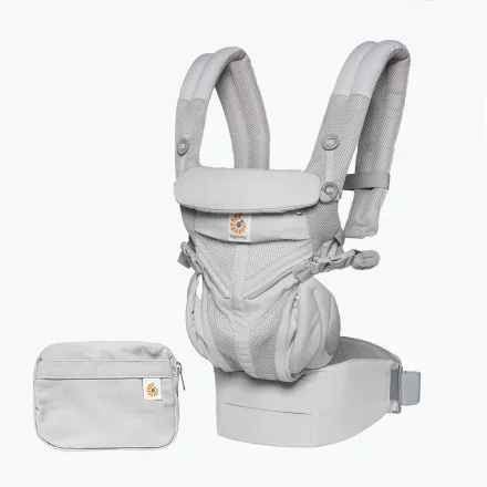 Marsupiu pentru bebelusi Ergobaby OMNI 360 Cool Air Mesh, 3 - 20 kg, Pearl Grey