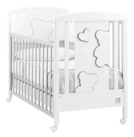 Детска кошара Italbaby Matisse, Collection Boutique, изработена от масивна дървесина бук - Bianco-Grey