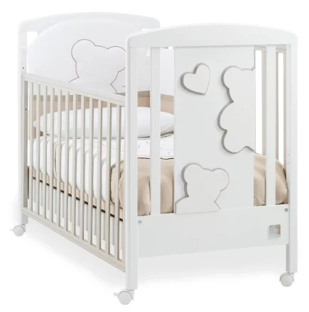 Детска кошара Italbaby Matisse, Collection Boutique, изработена от масивна дървесина бук - Bianco-Choco