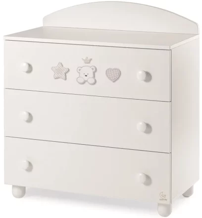 Детски скрин Italbaby Popstar Trendy Collection с три чекмеджета от букова дървесина
