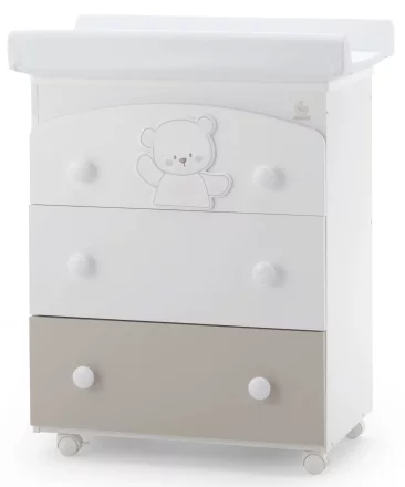 Скрин Italbaby Jolie, Колекция Trendy за деца, три чекмеджета, с матрак и корито