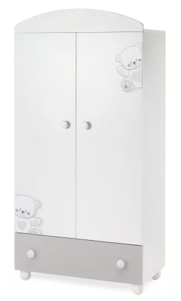 Гардероб Italbaby Jolie, Trendy Collection за деца, здрав и просторен, Bianco-Grey