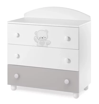 Детски скрин Italbaby Jolie Trendy Collection, три чекмеджета, бук, Bianco-Grey